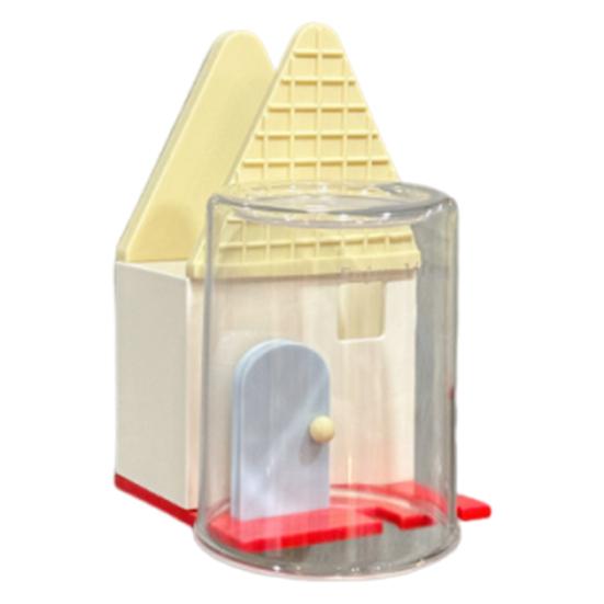 

Toothbrush Holder with Transparent Mouthwash Cup Wall Mount Nail-Free Self Adhesive Organizer House Shape Storage Rack for Bathroom