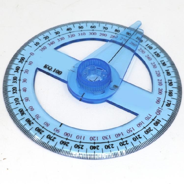 2 Pcs 360° Clear Protractor Ruler Circle Protractor Plastic Protractor Math Measuring Tool