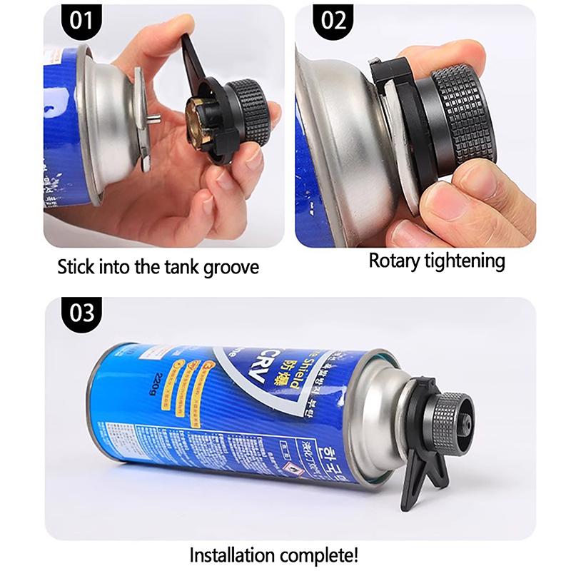 Butane Adapter Gas Refill Adapter With Bracket Outdoor Camping Stove Gas Cartridge Head Conversion Adapter Gas Refill Adapter