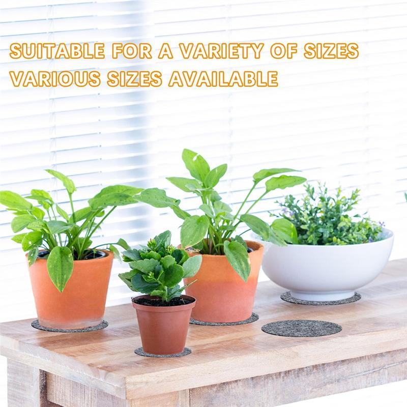 A95I-Waterproof 24PCS Absorbent Plant Coasters Mat, 4/6/8/10 Inch Reversible Round Fabric Plant Coasters And Plant Saucers