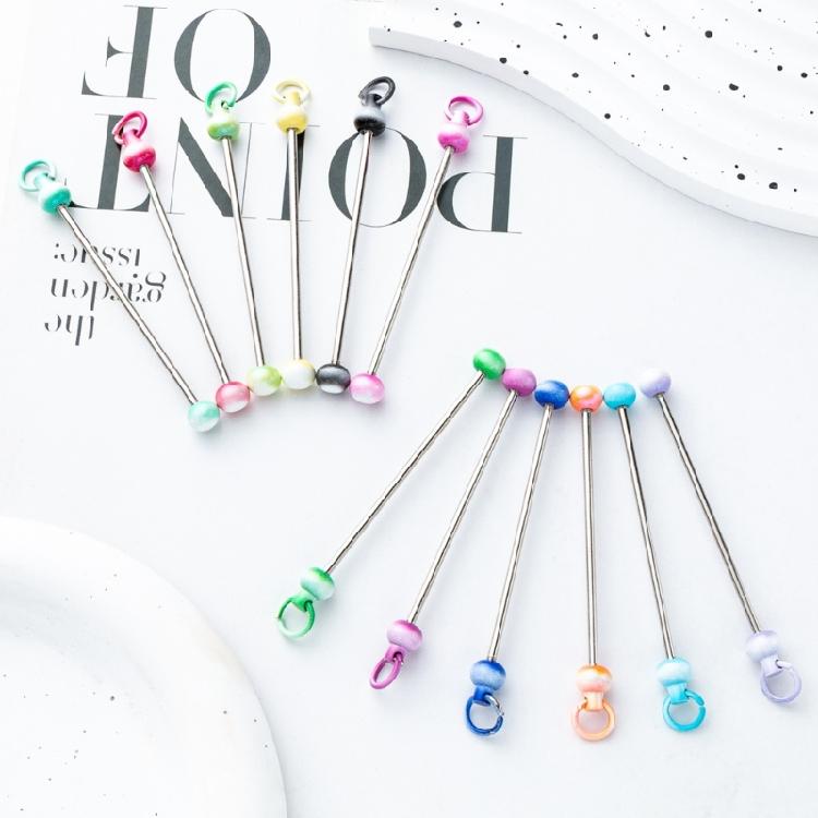 8Pcs Colorful Beadable Keychain Pendant Keyring Charm Decorations for Car Key Holder Backpack Pendants Bag Charm
