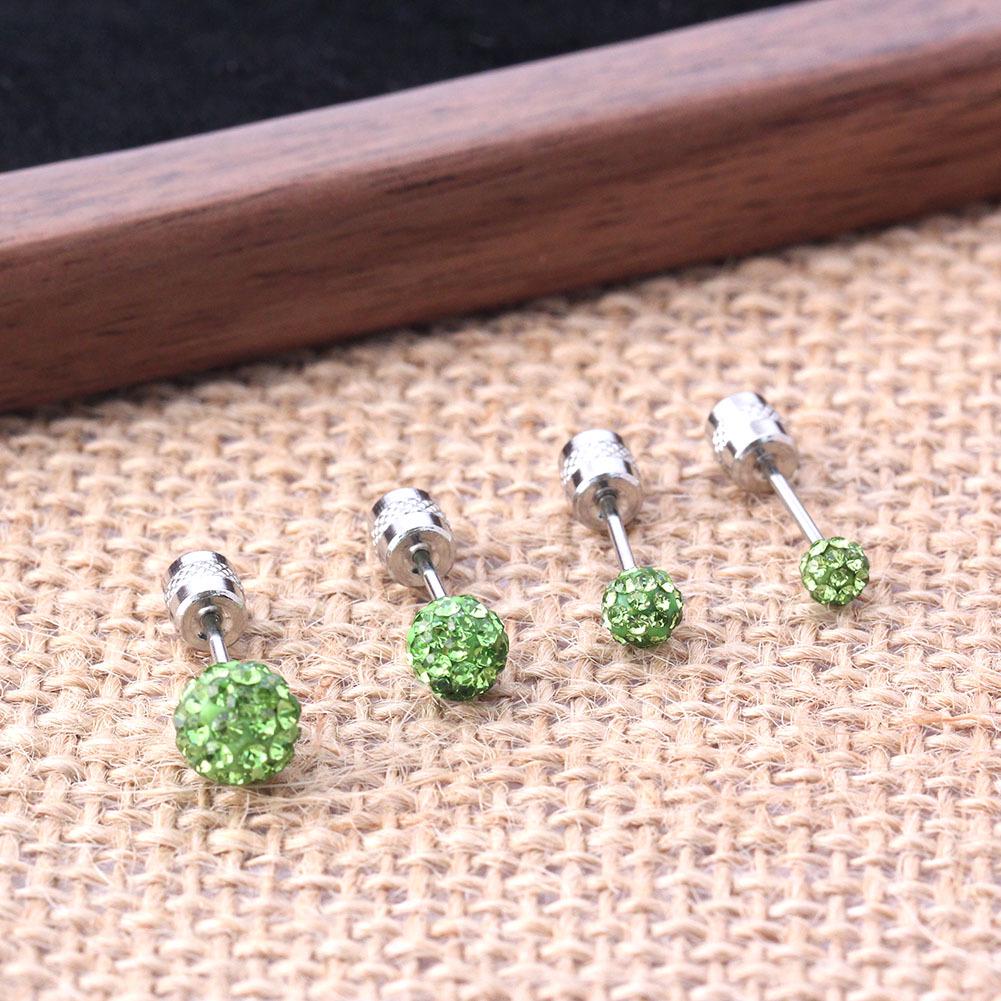 

Titanium Steel Multi-Color Diamond Ball Stud Earrings: Niche Design, Sparkling, and Fashionable for Ear Piercings 6mm (One Pair)