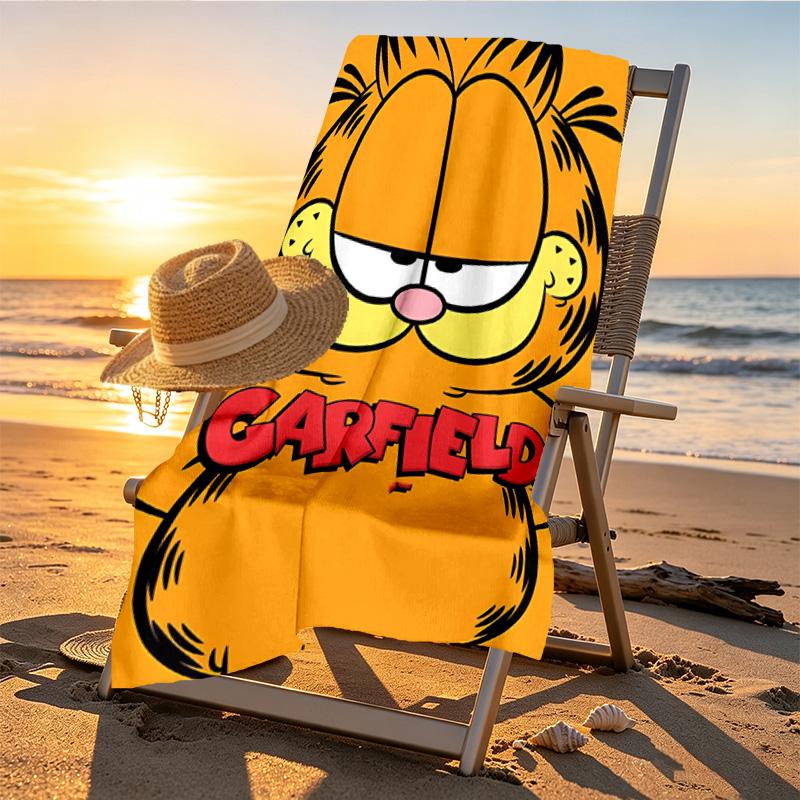 Garfield Print Beach Towel Design, Soft, Lightweight. for Home Bathroom, Spa, Pool, Yoga, Surfing, Camping, Gift for Family, Friend