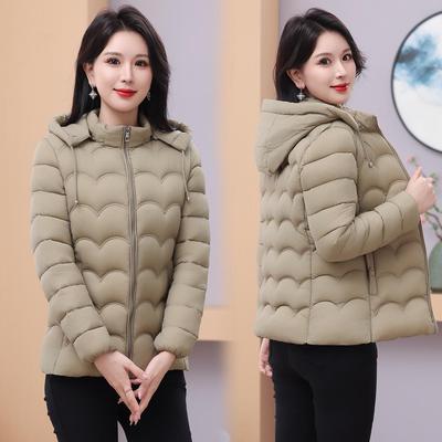 Dámská krátká péřová bunda - Lehká, Zesílená, Hřejivá, Bavlněný kabát v korejském stylu