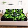 Green Slime Skull Fitted Sheet Set 3D Print Bedding Set Soft And Durable Fabric For Teens Bedroom Decor
