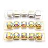 New 10Pcs13 * 55MM Single Row Fully Transparent Rhinestone Bikini Connection Button Swimsuit Bikini Decorative Metal