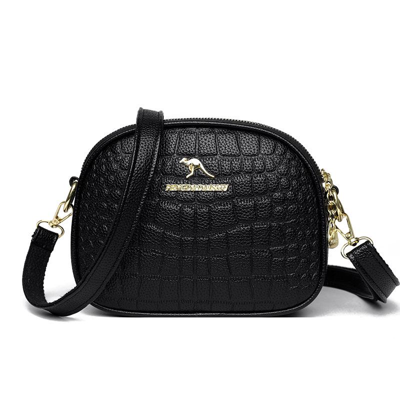 

Женская круглая сумка кроссбоди из текстурированной мягкой кожи 2025: Просторная, Легкая, Многосекционная, Универсальная сумка для взрослых