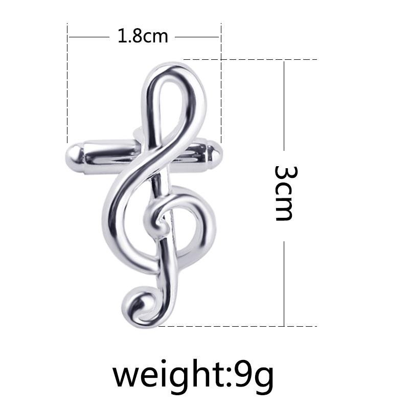 Silver Tone G Clef Shaped Cufflinks Musical Note Sleeve Button Gemelos For Mens Shirt Suit Tuxedo