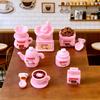 Dollhouse Miniature Coffee Bar Accessories Mini Resin Coffee Maker Machine Cup Jar Pot Figurine for Pretend Play Dollhouse Kitchen Ornaments