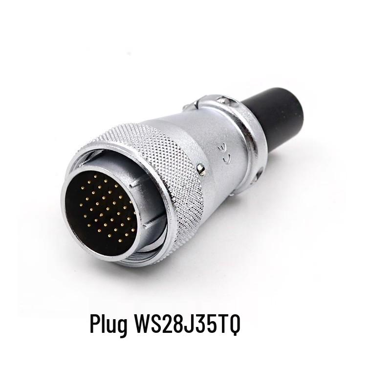 Weipu WS28 23-Pin Aviation Plug Connector, Male-Female Threaded, 479-Hole, 10P12, 16-Pin, 20/26-Pin