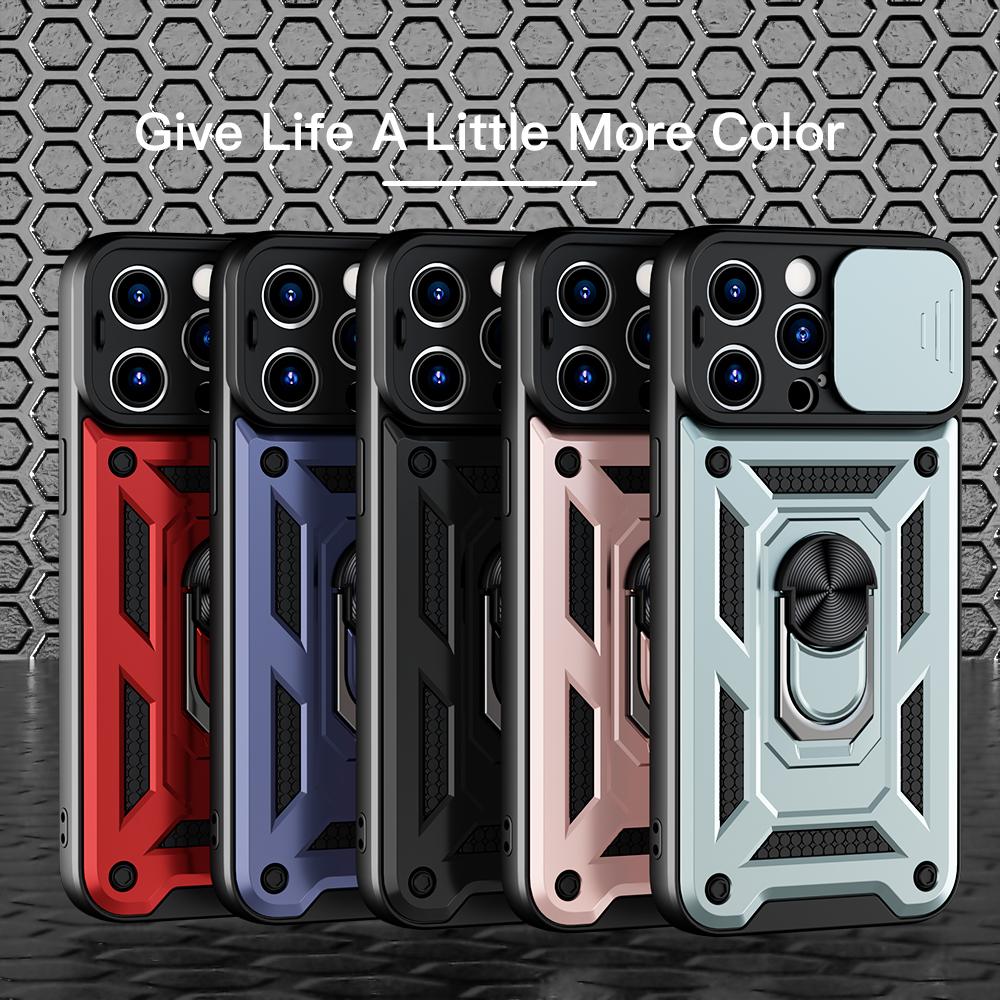 KEYSION Shockproof Case for iPhone 15 Pro Max 15 Ultra Slide Camera Lens Protection Ring Phone Cover for iPhone 14 13 12 11 Pro