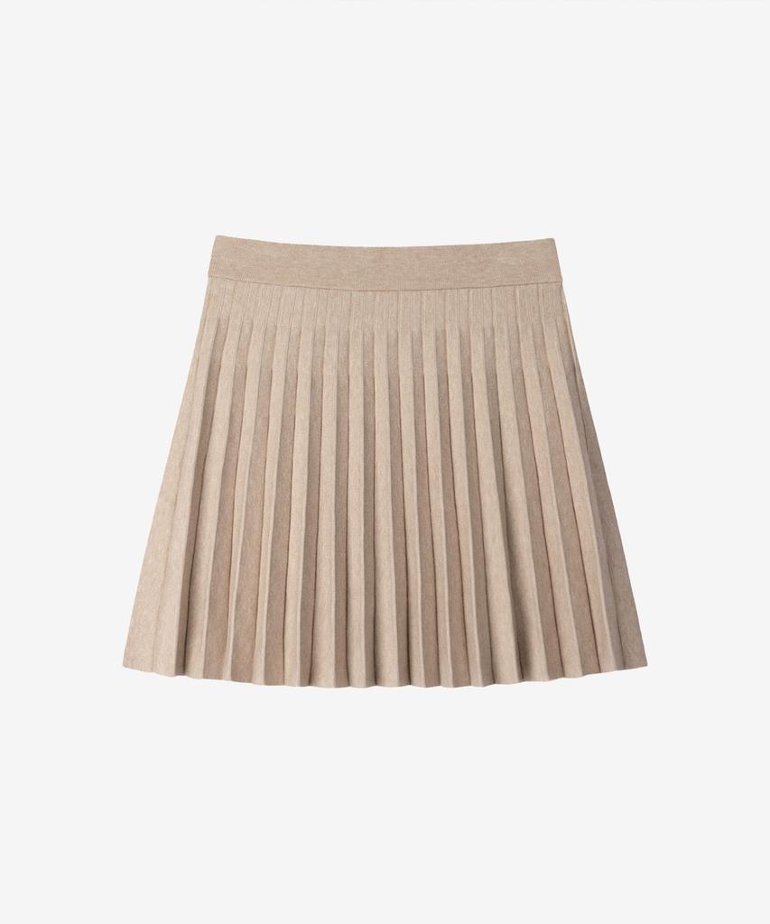 Basica Pleated Knit Skirt (Beige)