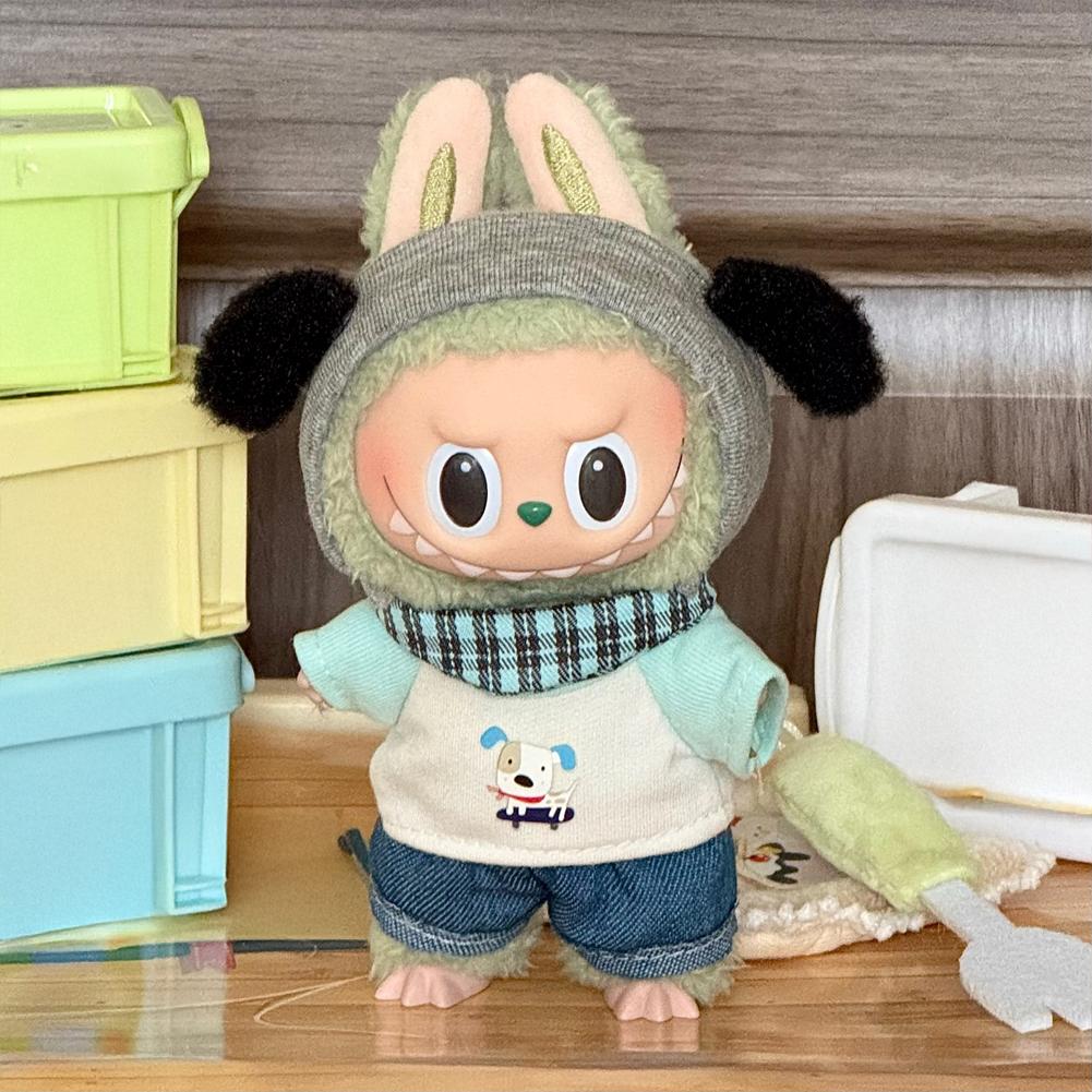 For 17cm Labubu Doll Clothes Fashion Clothes Dress Doll Clothes Color Match Overalls Dolls Accessories Cute Decoration Little Clothes