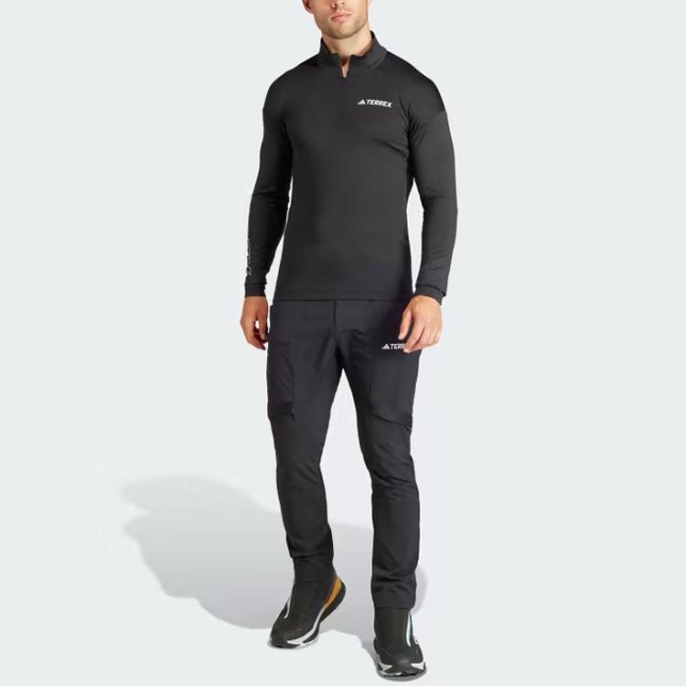 adidas Terrex Xperior Long Sleeve Sweatshirt Letter Print Fitness Top Men Tops Black HZ6252