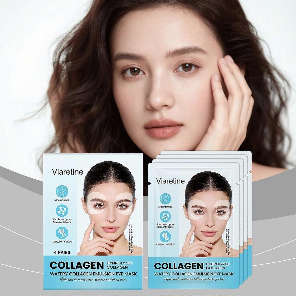 Viareline Collagen Moisturizing Eye Mask Soft And Comfortable Eye Periocular Flexible Moisturizing Skin Care Moisturizing Eye Mask