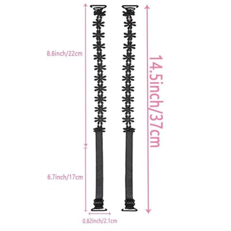 1Pair Lace Flower Decor Bra Straps, Adjustable Versatile Anti-Slip Shoulder Strap For Women'S Lingerie And Bra Accessories
