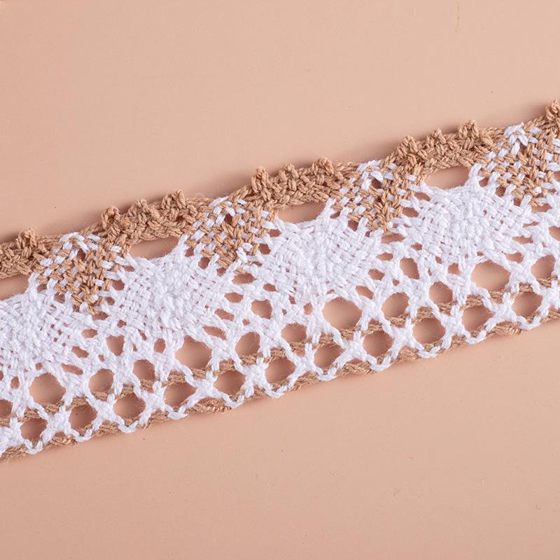 

10M/90M/180M Хлопчатобумажная нить Кружевная занавеска Декоративная Широкая Тканевая Скатерть Подушка для дивана Кружевные Аксессуары 4 cm wide, khaki 10 meters long