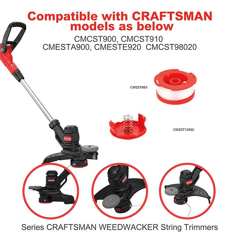 

For Craftsman CMCST900/CMCST915 Lawn Mower 6 Line Spools+Spool Cap+Spring Set,CMZST065 Type A