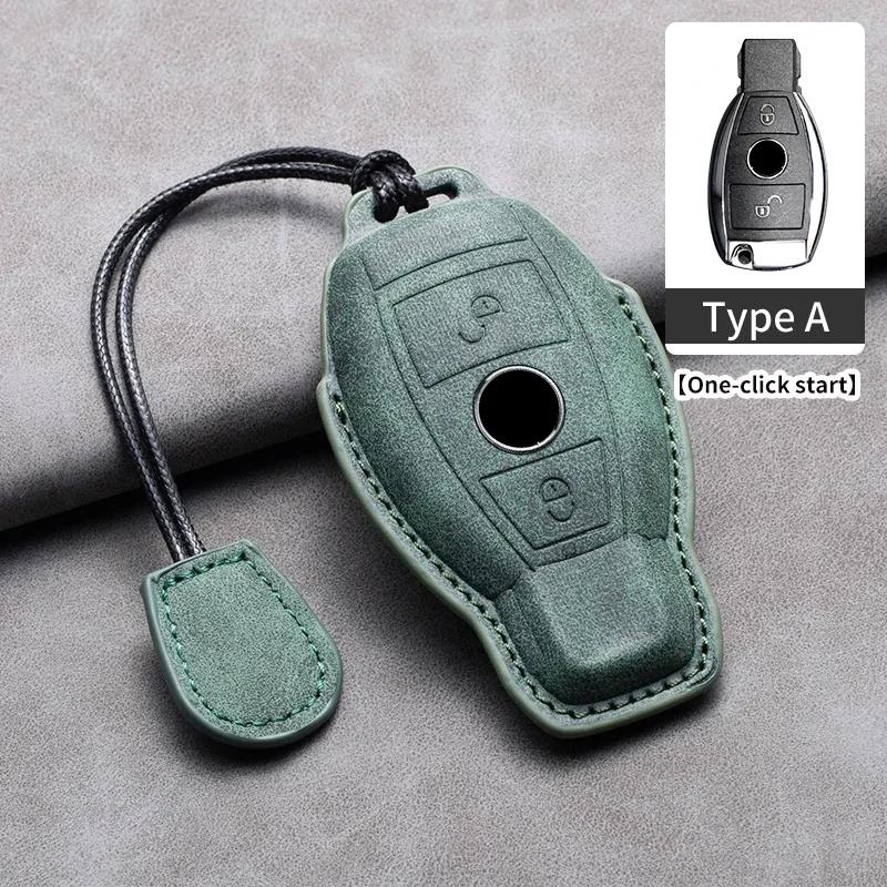 Leather Car Remote Key Case Cover Shell for Mercedes Benz A B C E Class CLS CLA GLS GLA GLK GLC AMG W176 W204 W205 W212 W463