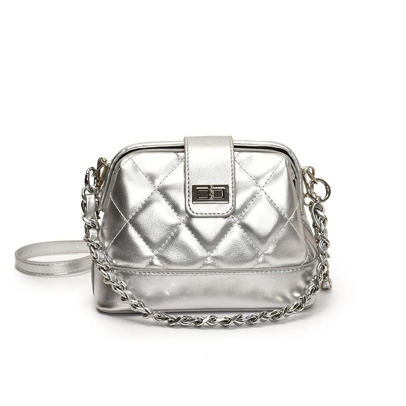 Rhombus chain bag women's new line fashion niche high-end shoulder bag crossbody doctor bag