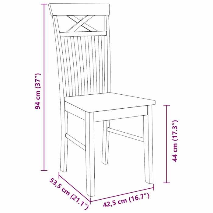VidaXL Chaises à manger 2 pcs blanc bois massif caoutchouc, chaise à dîner, chaise, chaise de salon, chaises à dîner, chaise 4102415