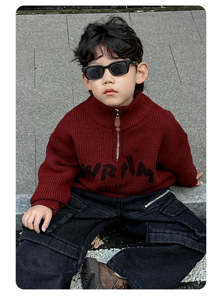 Jungen Strick-Cardigan im koreanischen Stil für den Winter – 2025 Mode für kleine und mittelgroße Kinder