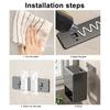 Wall-Mounted Countertop Knife Holder with Drip Tray Space-Saving Carbon Steel Plastic Rack for Kitchen Knives No-Drill Installation Anti-Slip
