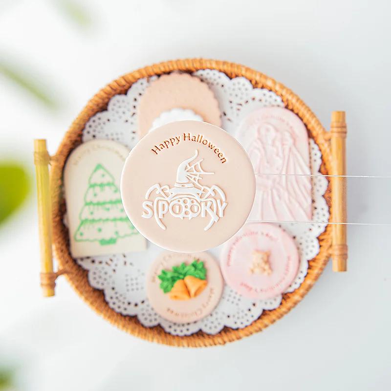 English Letter Fondant Stamp Cookie Mold Christmas/Birthday/Father/Mother/Valentine/New Year/Boy/Girl Blessing Embossing Mould