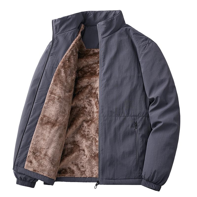 Velvet Jacket with Fleece Jacket, Youth Jacket, Men's Lapel Jacket