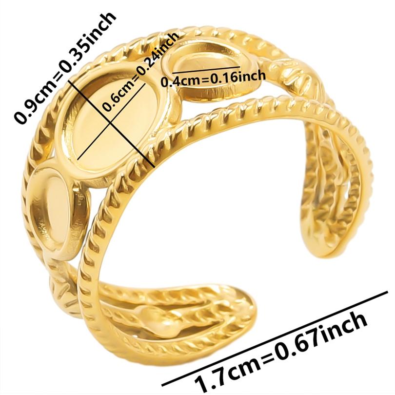6pcs/lot Gold Plated Stainless Steel Base Rings Settings DIY Blank Knuckle Rings for Women Jewelry Charms Never Fade Wholesale