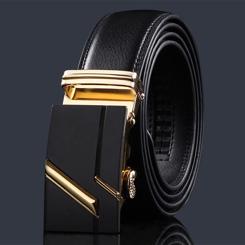 Men's High-End Genuine Leather Automatic Buckle Belt