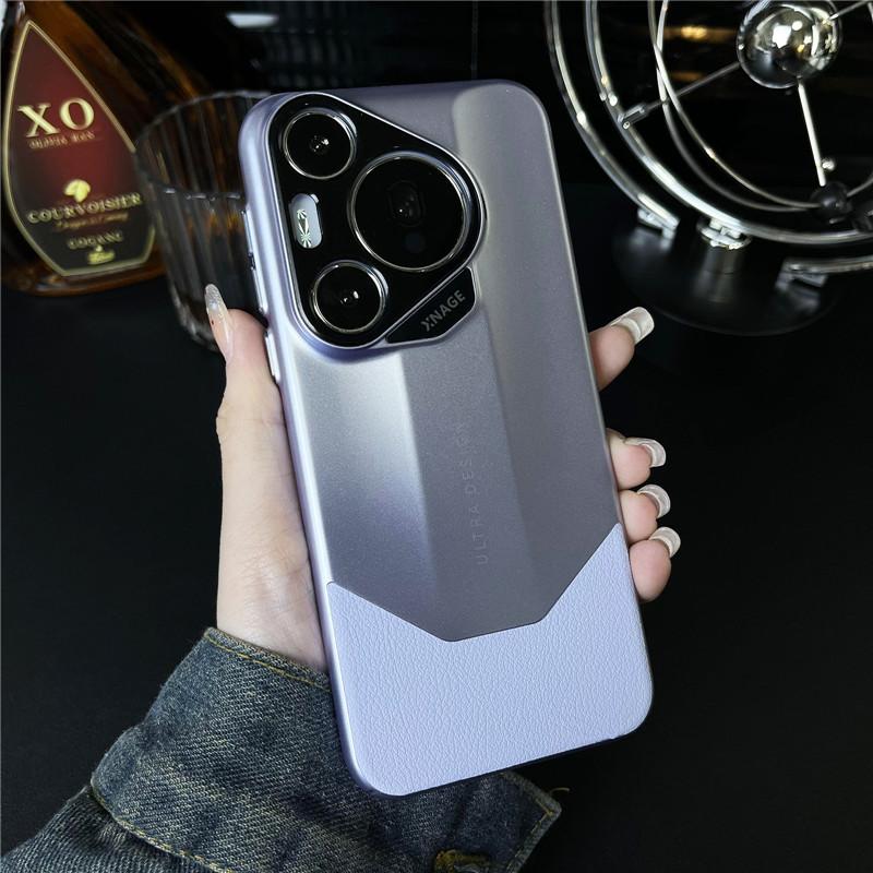 

Для Huawei Pura 70 P70 Ultra Pro Plus Прочный противоударный чехол из кожи наппа с защитой от отпечатков пальцев + кожаный чехол с защитой от падения Защитная задняя крышка Pura 70 Pro фиолетовый