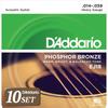 D'Addario Acoustic Guitar Strings EJ18 Phosphor Bronze Heavy 0.014-0.059 10 Sets