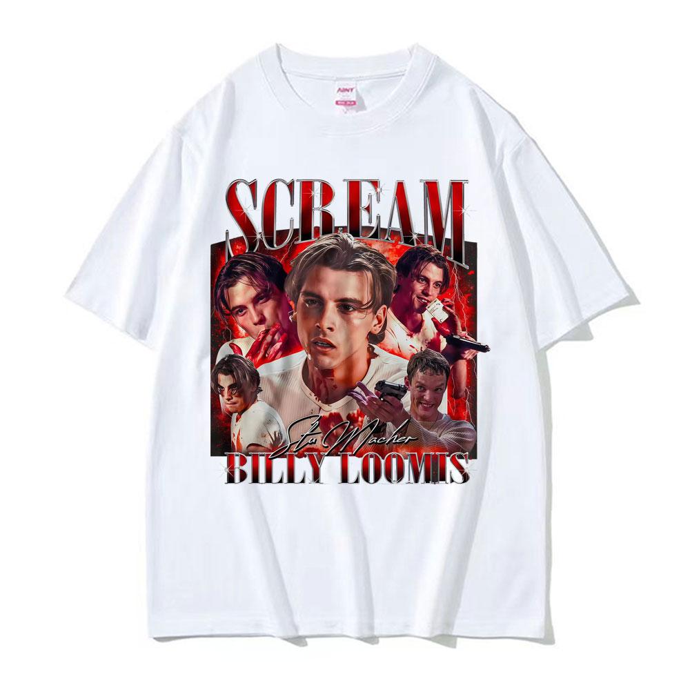 Retro Scream Movie Billy Loomis Graphic Tshirt Unisexs Clothing Fashion Hip Hop Classic T Shirts Unisex Oversized T Shirt Streetwear