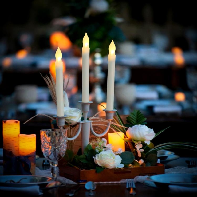 Electric Led Candle 12pcs/set Flameless Festival Party Background Decor