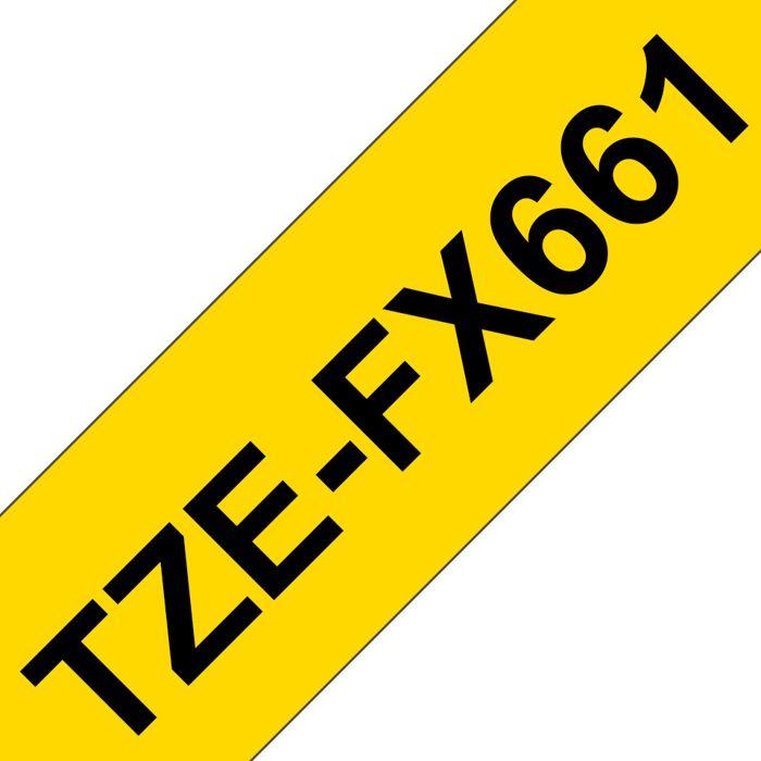 Ruban d'étiquetage flexible Brother TZe, TZ TZEFX661 Couleur de ruban: jaune Couleur de police:noir 36 mm 8 m