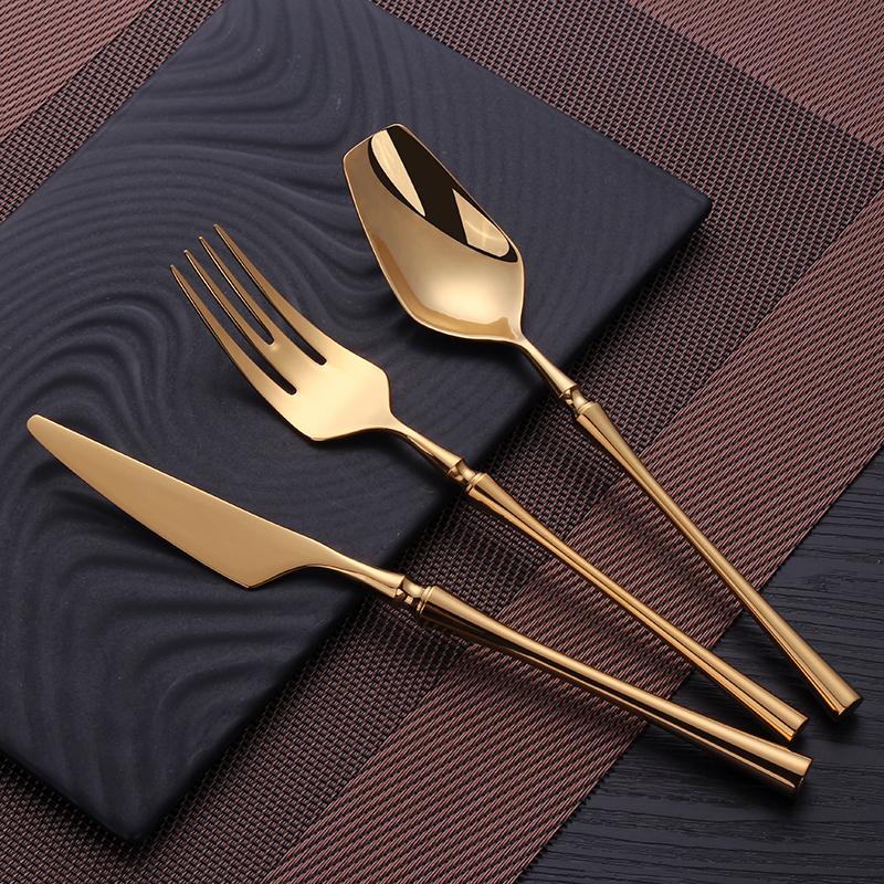 Cutlery Set Matte Gold   Stainless Steel Dinnerwar    Silverware    Forks Spoons Knives