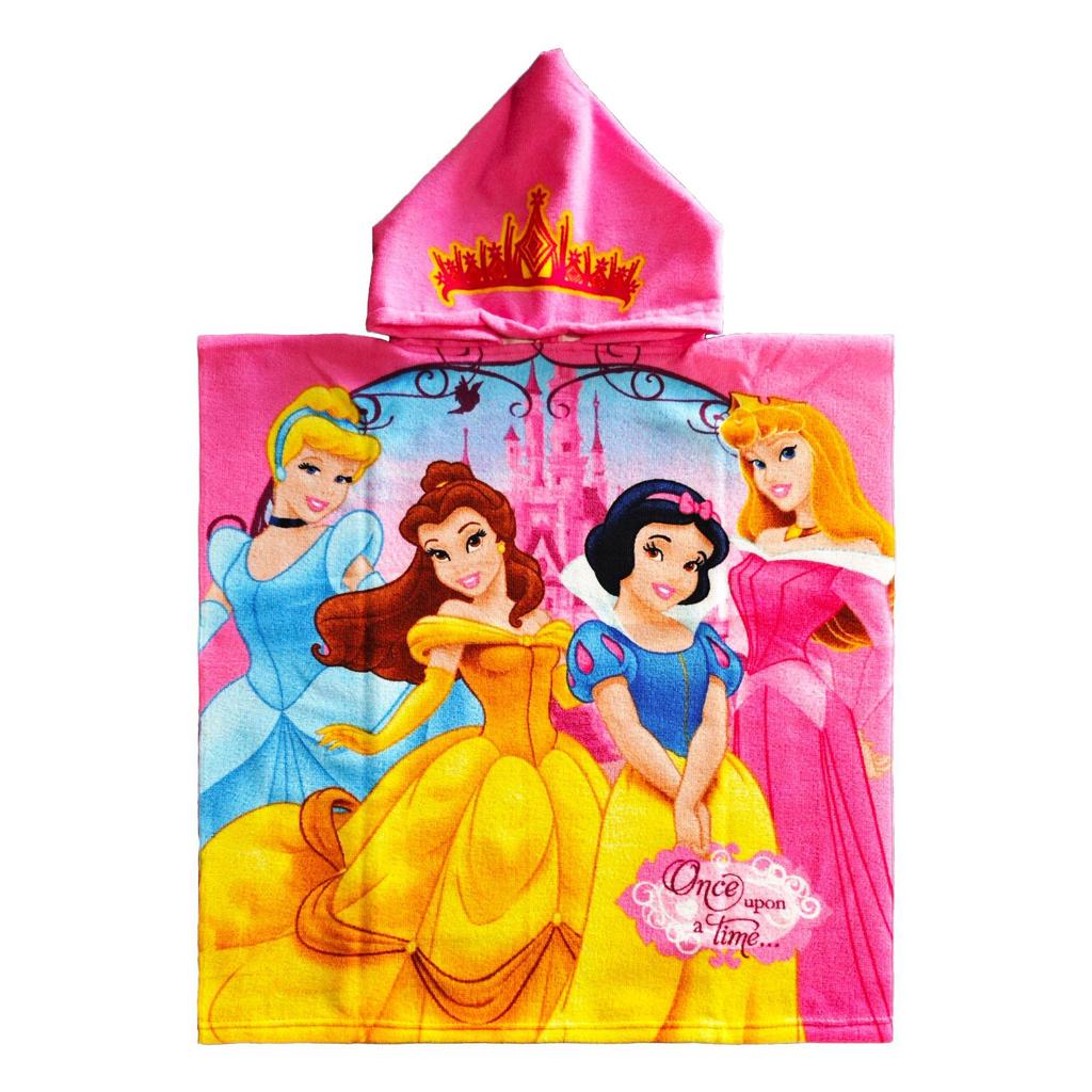 Ultra-Fine Fiber Cartoon Print Kids' Hooded Bath Towel Poncho
