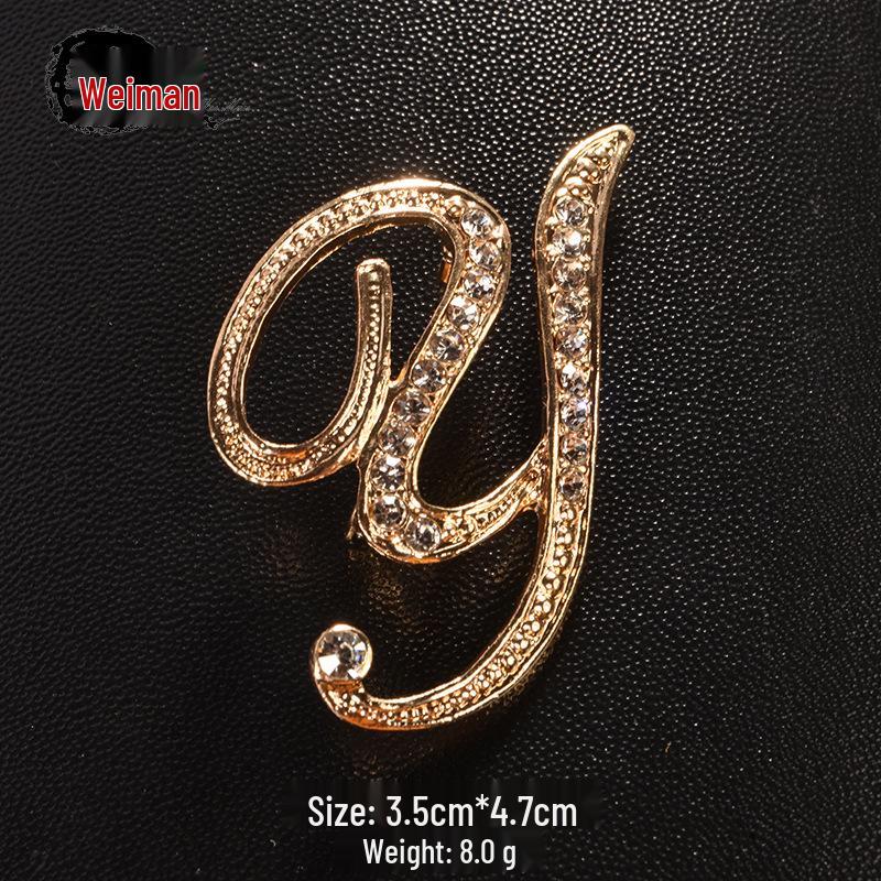 Men's Suit Jacket Brooch: Elegant English Letter Pin for a Stylish Touch