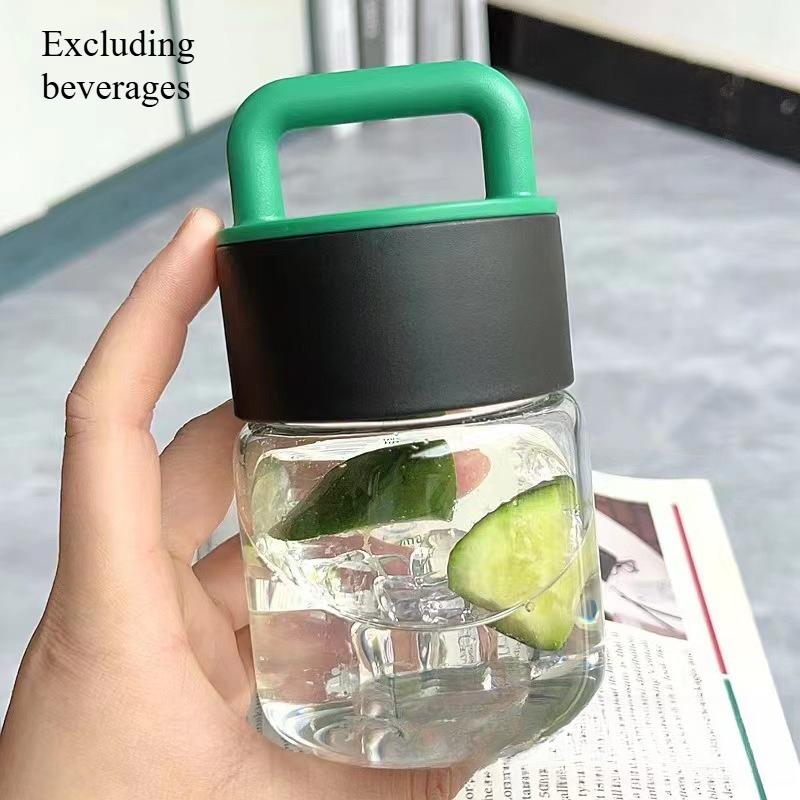 

Мини-стакан для воды Портативный стеклянный Высокая эстетическая ценность Интернет-знаменитость Офисная чашка для кофе и молока Подарок Портативное здоровье 300mL-500mL чёрный