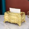 Elegant European-Style Tissue Box Cover - Rectangular, Painted Plastic Napkin Holder for Bathroom & Living Room Decor