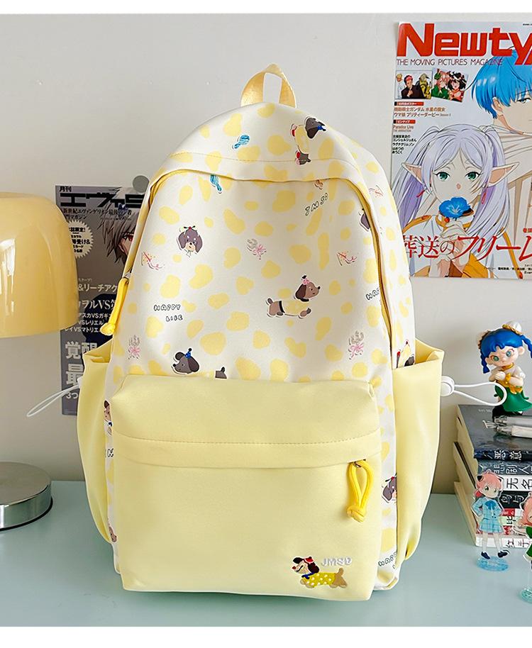 Schoolbag New High-value Japanese Ins Fresh and Sweet Polka Dot Contrasting Color Backpack Junior High School Students Lightweight Large-capacity