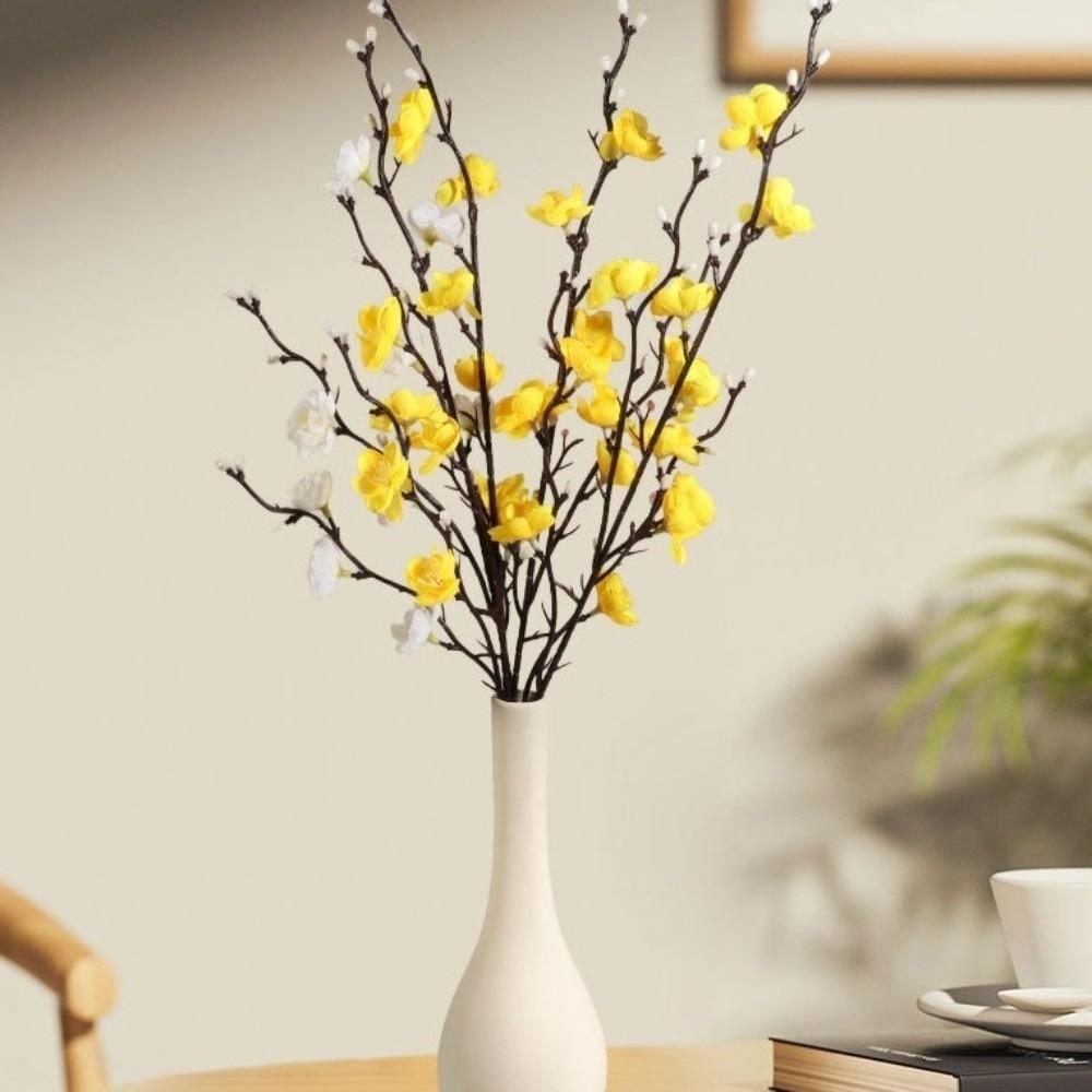 6PCS Real Touch Artificial Plum Branches Plastic Wintersweet Flower Wedding Ceremony