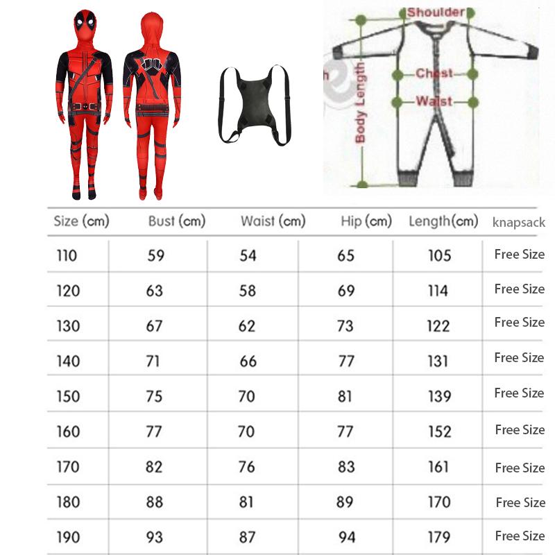 Kinder Superheld Deadpool Kostüm Halloween Cosplay Overall Jungen Fantasy Filmfigur Maske Feiertagsset Party Spiel