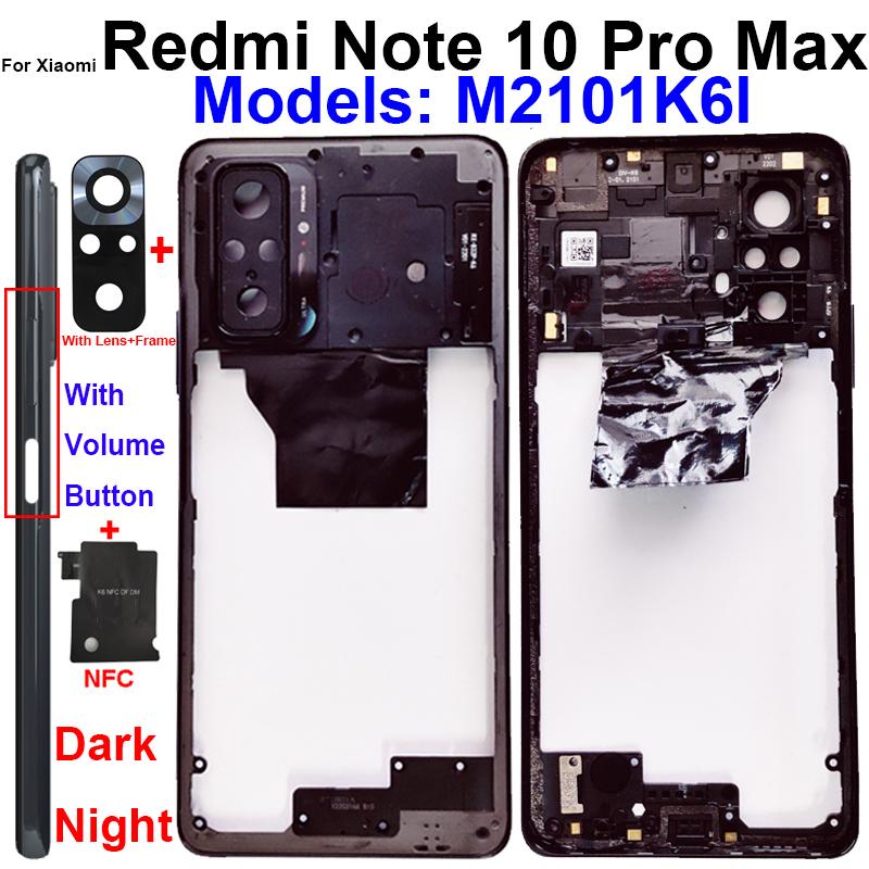 Per Xiaomi Redmi Note 10 Pro Max Telaio Centrale Supporto Cornice con Tasti Laterali Volume Cover Alloggiamento NFC