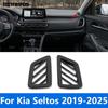 Accessories For Kia Seltos -  2024 2025 Interior Carbon Fiber Front Air Condition Vent Outlet Cover Trim Car Styling