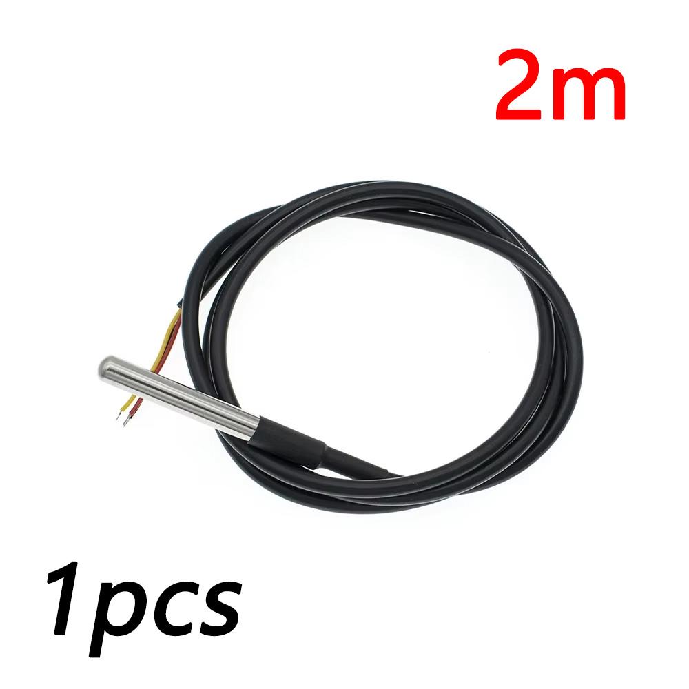 5/1pcs DS18B20 1M 2M 2.5M 3M Waterproof Cable Temperature Probe Waterproof Temperature Sensor DS18B20 Waterproof Cable