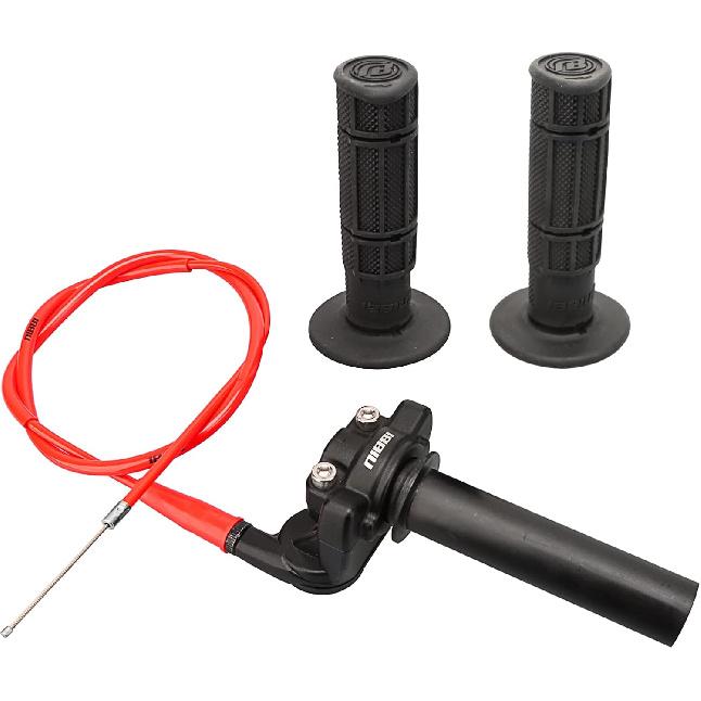 NIBBI Twists Throttle Grip,Dirt Bike Grips With Throttle Cable And Handlebar Grip For SSR125 Pit Bike, 22Mm Motorcycle Throttle Assembly