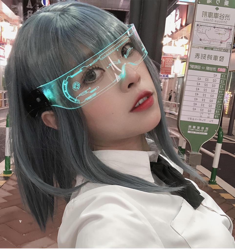 LED Glowing Glasses Bar Bundy Party Cyberpunk Tech Glasses Sci Fi Glasses Birthday Present