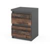 Bedside Table 30 CM Gray Vintage 2 Drawers Nakastlik Loft Bedside Table